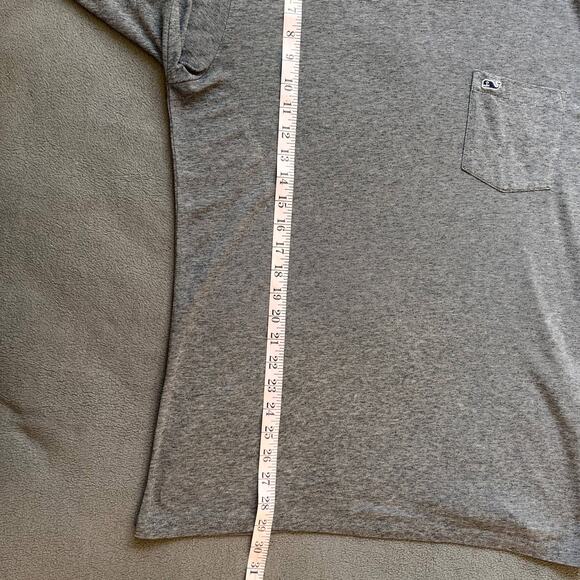 Vineyard Vines Edgartown T-Shirt Hoodie Mens Small Gray Striped Lightweight - Picture 4 of 7